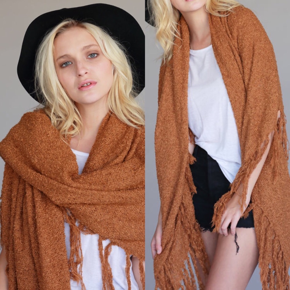 COPY - Oversized blanket fringe scarf/wrap NWT